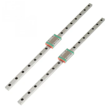 2шт 9-миллиметровая линейная направляющая Миниатюрная рейка MGN9 400-миллиметровая линейная рейка И 2 шт Миниатюрный рельсовый слайдер MGN9H  10