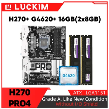 Восстановленная материнская плата H270 PRO4 + Комплект G4620 + 16 ГБ (2x8 ГБ) с Поддержкой процессорной памяти LGA1151 DDR4  10