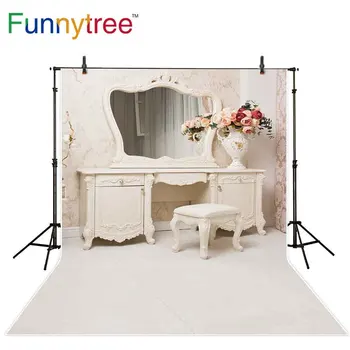 Фон профессиональной фотостудии Funnytree внутренний туалетный столик зеркало свадебный фон для душа новобрачных фотофон реквизит  10
