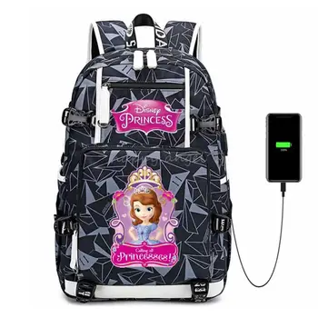 Школьные сумки Disney Frozen Sofia Mickey для мальчиков и девочек, женский рюкзак Usb Backbag, Детские рюкзаки с мультяшной емкостью Mochilas  5